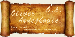 Oliver Azdejković vizit kartica